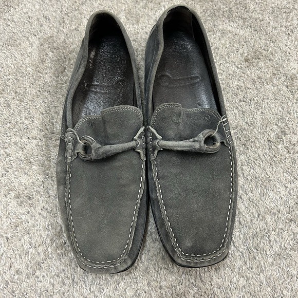 Donald J Pliner Horsebit Loafers Men's Size 13 Gray Edlyn‎ Shoes Slip On Suede - Picture 2 of 13